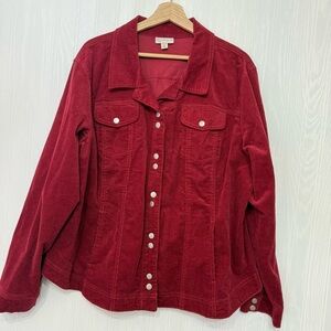 Dress Barn corduroy button up jacket size 2X
